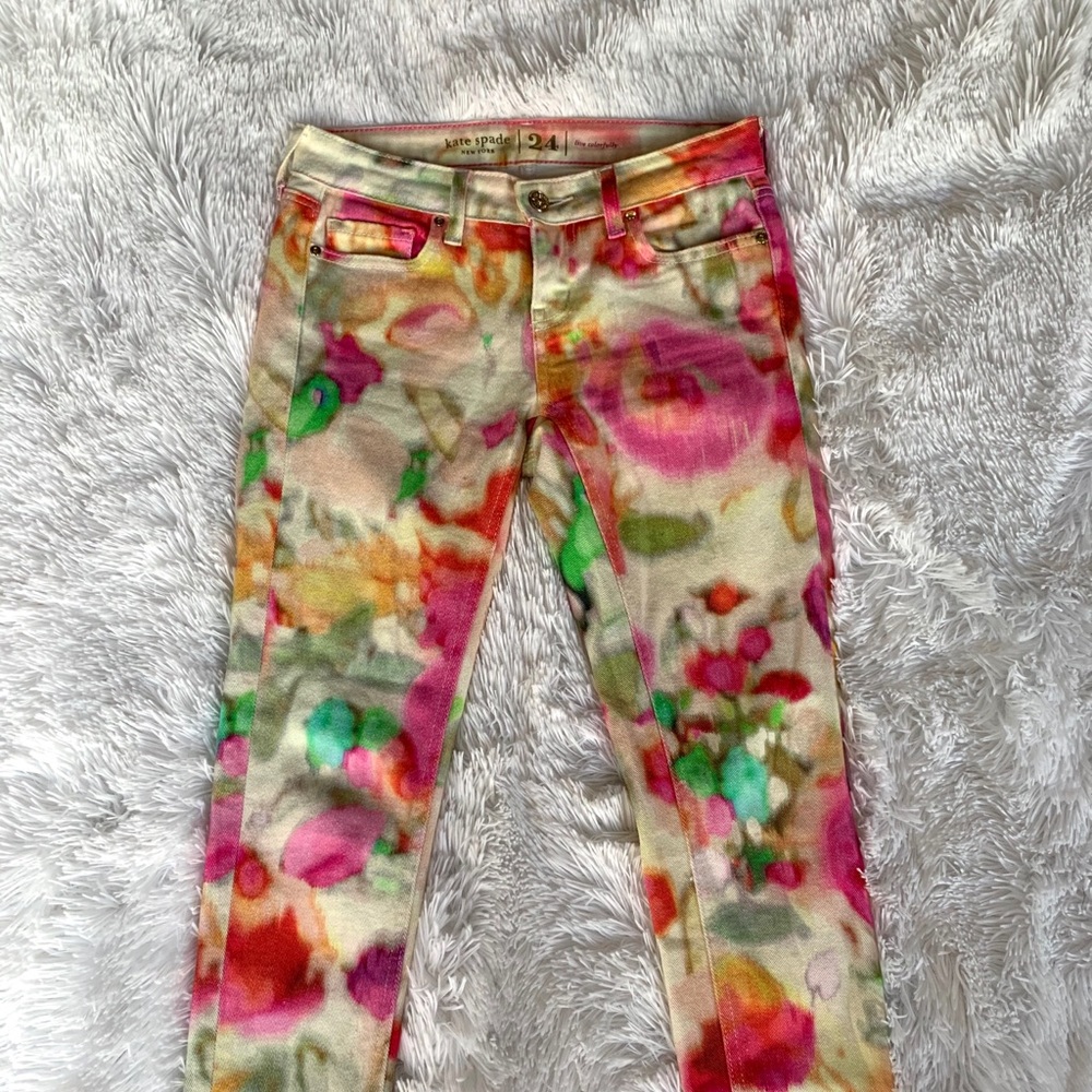 Kate Spade Giverny Floral Watercolor Capri Jeans